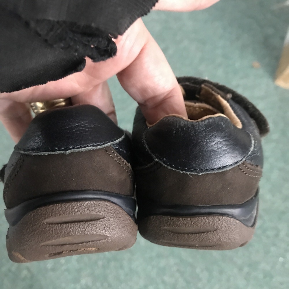 Umi Brown Genuine Leather Crib Infant Shoes Size 5 Baby Boy - Picture 5 of 5